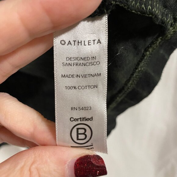 Athleta Organic Daily Tie Dye Commute Tee Size‎ L Green Black - Picture 3 of 7